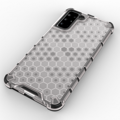 Plastikinis dėklas Honeycomb Case Samsung Galaxy S21+ 5G (S21 Plus 5G) Skaidrus 3