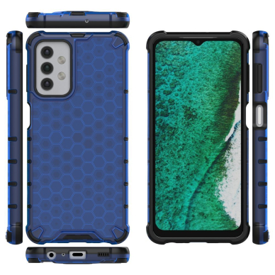 Akcija! Samsung Galaxy A32 Plastikinis dėklas Honeycomb Case TPU 5G Tamsiai mėlynas  1