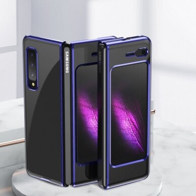 Plating Case hard case Electroplating frame Cover for Samsung Galaxy Fold blue 1