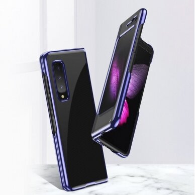 Plating Case hard case Electroplating frame Cover for Samsung Galaxy Fold blue 10