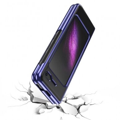 Plating Case hard case Electroplating frame Cover for Samsung Galaxy Fold blue 2