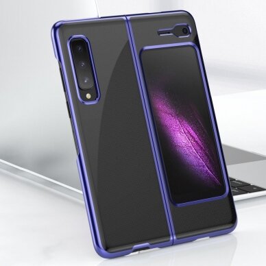 Plating Case hard case Electroplating frame Cover for Samsung Galaxy Fold blue 3