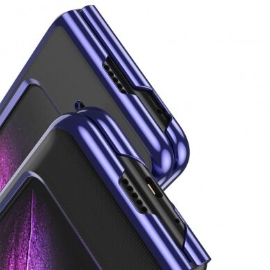 Plating Case hard case Electroplating frame Cover for Samsung Galaxy Fold blue 5