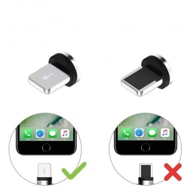 Plug adapter skirta magnetic USB kabelis Lightning sidabrinis  8
