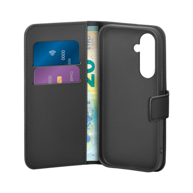 Puro Booklet dėklas su atverčiamu dangteliu ir pinigine Samsung Galaxy S25 - juodas 1