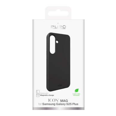 Puro Icon Mag silikoninis dėklas su MagSafe Samsung Galaxy S25+ - juodas 2