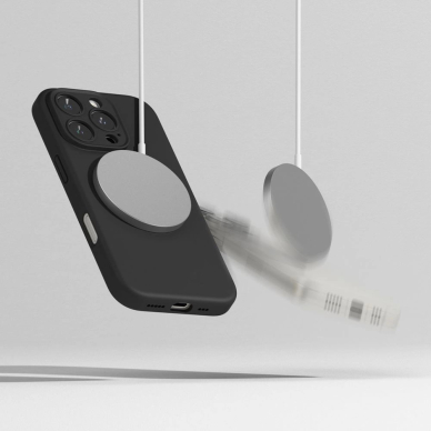 Ringke Silikoninis MagSafe iPhone 16 Pro Dėklas - Juodas 5