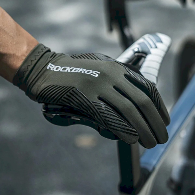 Rockbros 16110006003 shock-absorbing cycling gloves size L - žalias Juodas 10