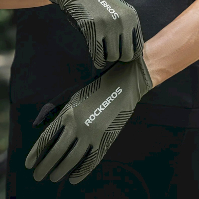 Rockbros 16110006003 shock-absorbing cycling gloves size L - žalias Juodas 4