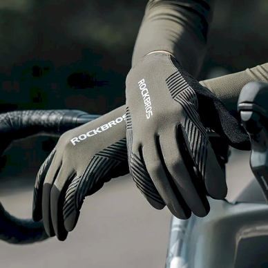 Rockbros 16110006003 shock-absorbing cycling gloves size L - žalias Juodas 7