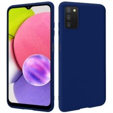 Akcija! Samsung Galaxy A03s dėklas Liquid Silicone tamsiai mėlynas