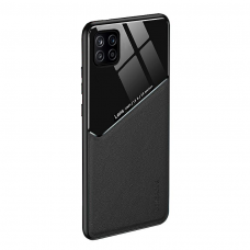 Samsung Galaxy A22 5G dėklas su įmontuota metaline plokštele LENS case Juodas