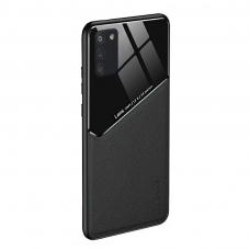 Samsung Galaxy A72 dėklas su įmontuota metaline plokštele LENS case Juodas
