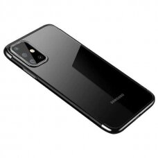 Samsung Galaxy A52 / A52s Skaidrus dėklas Color Case Gel TPU Electroplating / Juodas