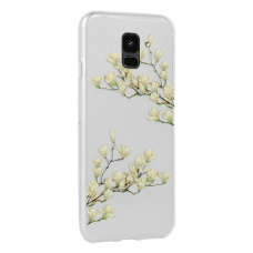 Samsung Galaxy A6 2018 dėklas Flower magnolia silkoninis permatomas