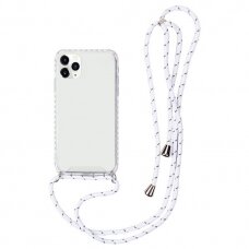 iphone 12 mini dėklas su virvute Strap skaidrus