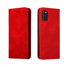Akcija! Samsung Galaxy A03s atverčiamas dėklas Business Style EKO oda raudonas