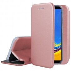 Samsung galaxy s6 atverčiamas dėklas Book elegance odinis rožinis