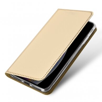 Akcija! Iphone 11 pro atverčiamas dėklas DUX DUCIS dėklai Skin Pro auksinis eko oda 3