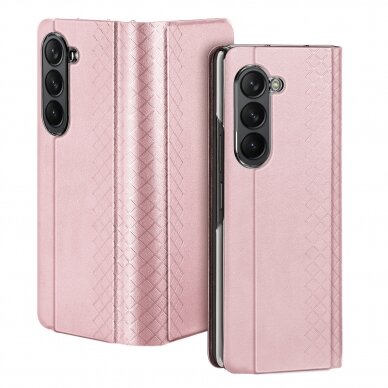 Samsung Galaxy Z Fold5 5G Dux Ducis Bril Wallet Flip Leather Case - Pink 1