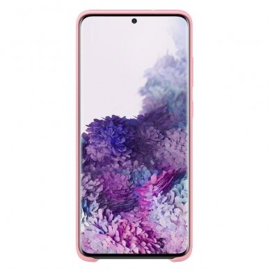 Silikoninis dėklas Flexible Rubber Samsung Galaxy A03s rožinis 5
