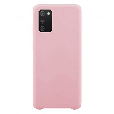 Silikoninis dėklas Flexible Rubber Samsung Galaxy A03s rožinis 1
