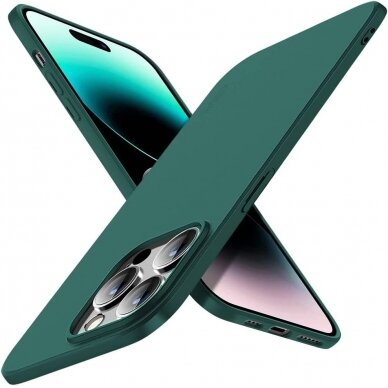 Silikonins Dėklas Guardian Apple iPhone 15 Pro tamsiai žalias