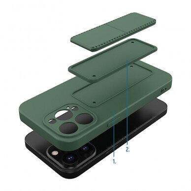 Silkoninis dėklas su stoveliu Wozinsky Kickstand flexible iPhone 13 Pro Max mėtinis 2