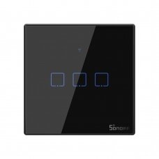 Sonoff T3EU3C-TX three-channel touch Wi-Fi wireless wall smart switches RF 433 MHz black (IM190314020) UGLX912