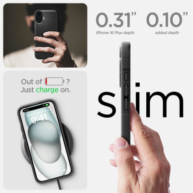 Spigen Core Armor iPhone 16 Dėklas - Matinis Juodas 9