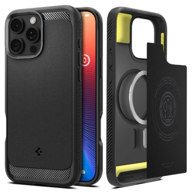 Spigen Sustiprintas Armor MagSafe Dėklas skirtas iPhone 16 Pro Max - Juodas