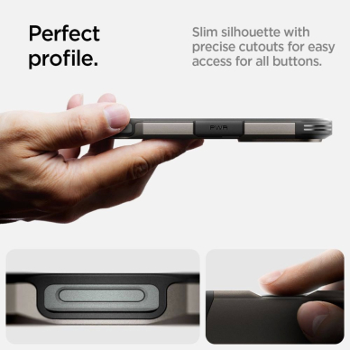 Spigen Tough Armor MagSafe Dėklas su stoveliu skirtas iPhone 16 Pro Max - Gunmetal 11