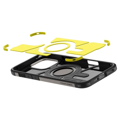 Spigen Tough Armor MagSafe Dėklas su stoveliu skirtas iPhone 16 Pro Max - Gunmetal 5