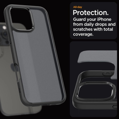 Spigen Ultra Hybrid Dėklas skirtas iPhone 16 Pro Max - Juodas 11