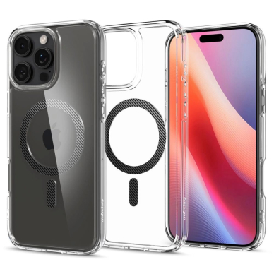 Spigen Ultra Hybrid Mag Dėklas with MagSafe Anglies pluošto skirtas iPhone 16 Pro Max - Tamsiai Pilkas