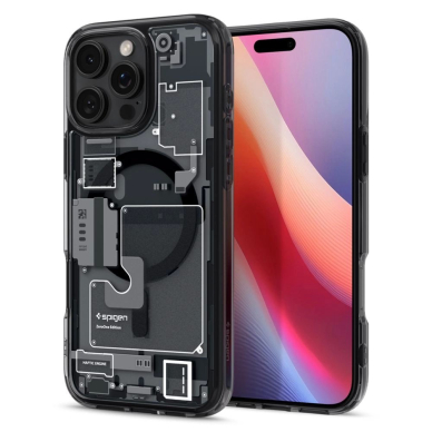 Spigen Ultra Hybrid Mag Dėklas with MagSafe Zero One skirtas iPhone 16 Pro Max - Tamsiai Pilkas 4
