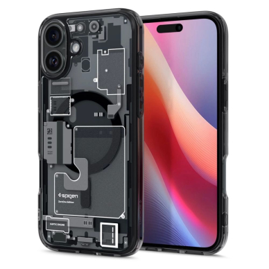 Spigen Ultra Hybrid MagSafe Zero One skirtas iPhone 16 - Tamsiai Pilkas 1