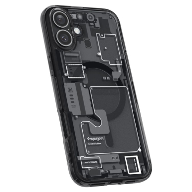 Spigen Ultra Hybrid MagSafe Zero One skirtas iPhone 16 - Tamsiai Pilkas 5