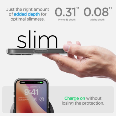 Spigen Ultra Hybrid skirtas iPhone 16 - Permatomas 12