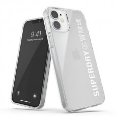 SuperDry Snap iPhone 12 mini Clear Case Permatomas/Baltas 42593