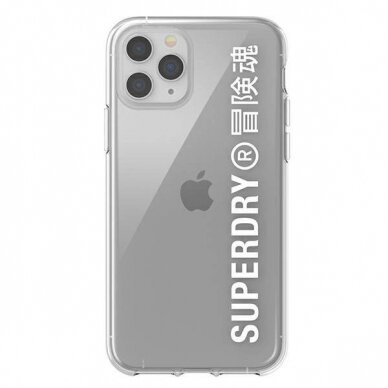 SuperDry Snap iPhone 11 Pro Clear Case Permatomas/Baltas 41579 1