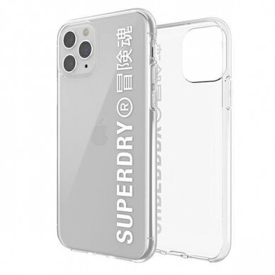 SuperDry Snap iPhone 11 Pro Clear Case Permatomas/Baltas 41579 2