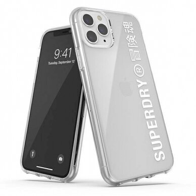 SuperDry Snap iPhone 11 Pro Clear Case Permatomas/Baltas 41579