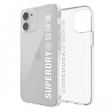 SuperDry Snap iPhone 12 mini Clear Case Permatomas/Baltas 42593 2