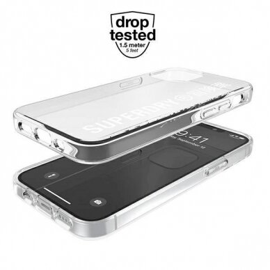 SuperDry Snap iPhone 12 mini Clear Case Permatomas/Baltas 42593 3