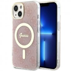 Telefono Dėklas Case Guess iPhone 14 6.1" Rožinis hardcase 4G MagSafe GNZ022
