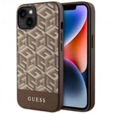 Telefono Dėklas Case Guess iPhone 14 6.1" Rudas hardcase GCube Stripes MagSafe GNZ022