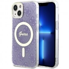 Telefono Dėklas Case Guess iPhone 14 6.1" Violetinis hardcase 4G MagSafe GNZ022