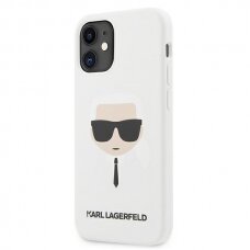 Telefono Dėklas Karl Lagerfeld KLHCP12SSLKHWH iPhone 12 mini 5,4" Baltas hardcase Silicone Karl`s Head KOW068