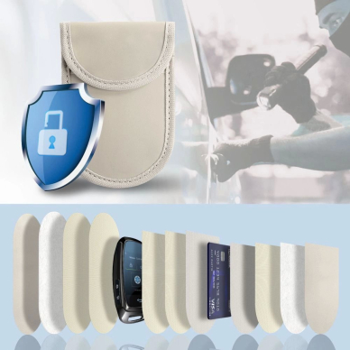 Tech-Protect KLR100 RFID Blocking Car Key Dėklas - Beige 1